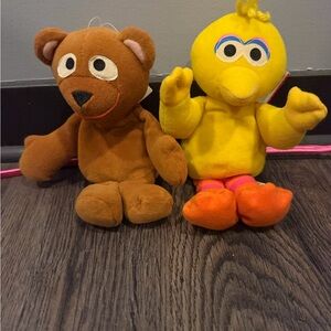 Vintage Sesame Street plushies big bird and baby bear